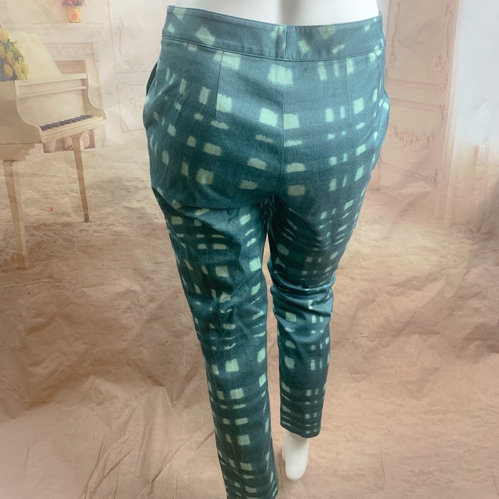 St John Green Windowpane Print Trouser - Picture 8 of 10